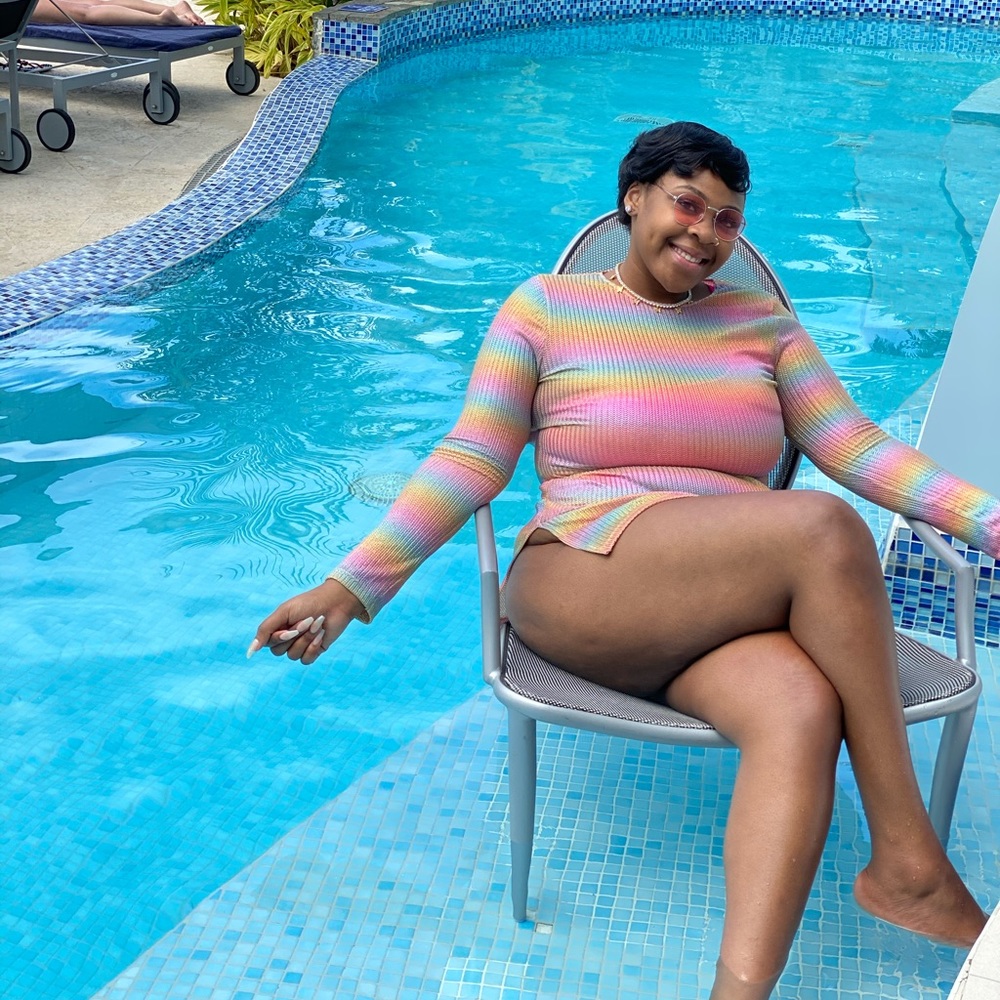 Beach rainbow cover up